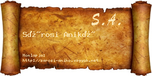 Sárosi Anikó névjegykártya